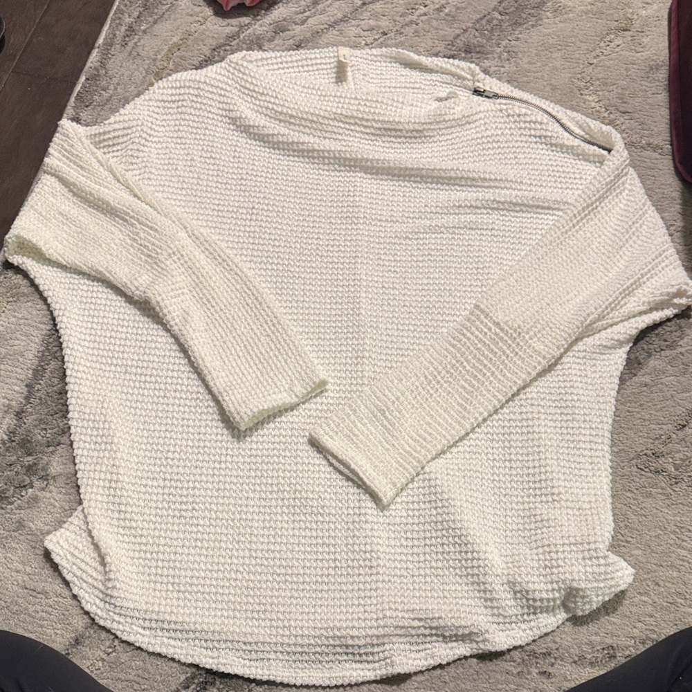 Elegant Off-the-Shoulder Cream Sweater